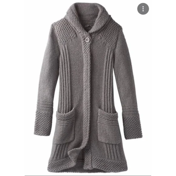 Prana Sweaters Prana Womens Elsin Sweater Coat Cardigan Gravel